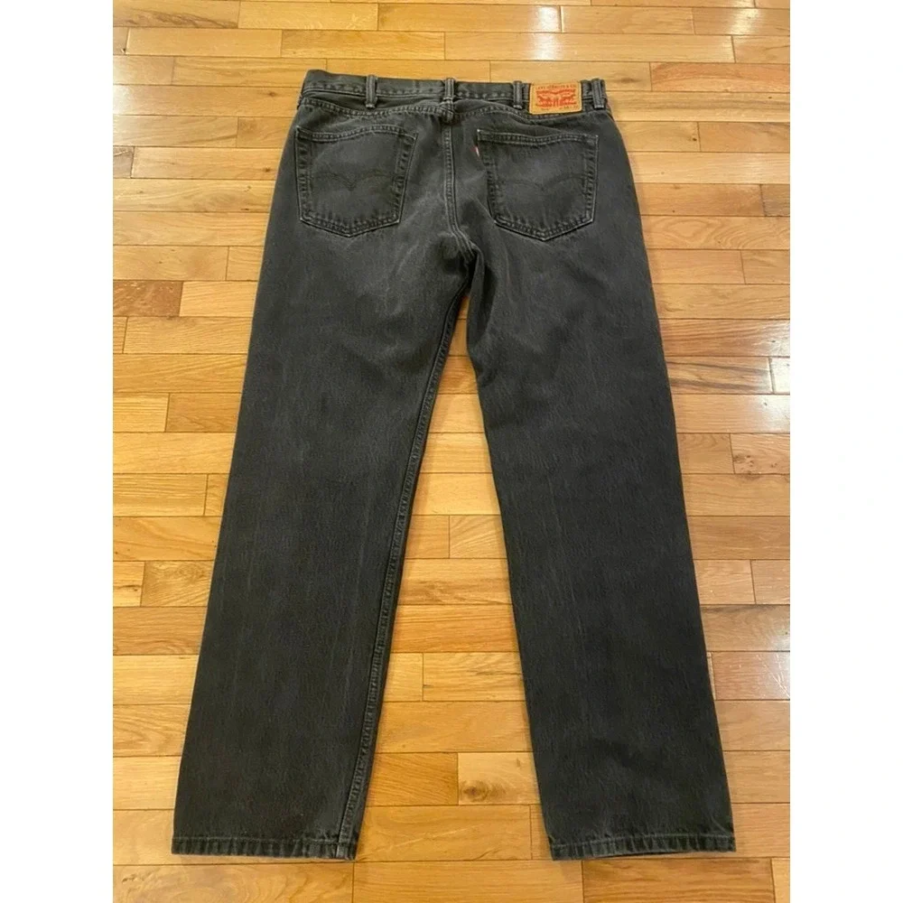 Levis‎ 505 Jeans Mens W38 L32 Black Denim Pants Regular Fit Classic